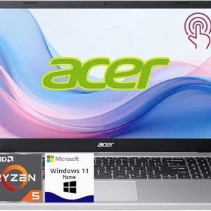 Acer Aspire 3 - Laptop táctil IPS Full HD de 15.6 pulgadas, AMD Ryzen 5 7520U, 16 GB LPDDR5, 256 GB NVMe SSD, Wi-Fi 6, Windows 11 Home, perfecto para estudiantes y oficina en casa, color plateado
