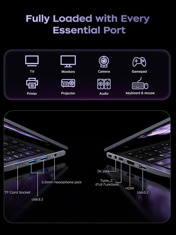 Oferta Relámpagp (Descuento -40% en Amazon)  -KAIGERR Portátil ligero para juegos, 1TB NVMe SSD 16GB RAM computadora portátil con AMD Ryzen 7 5825U (8C/16T, hasta 4.5GHz), portátil Windows 11 de 15.6 pulgadas, gráficos Radeon RX Vega 8, WiFi 6 para creatividad y negocios