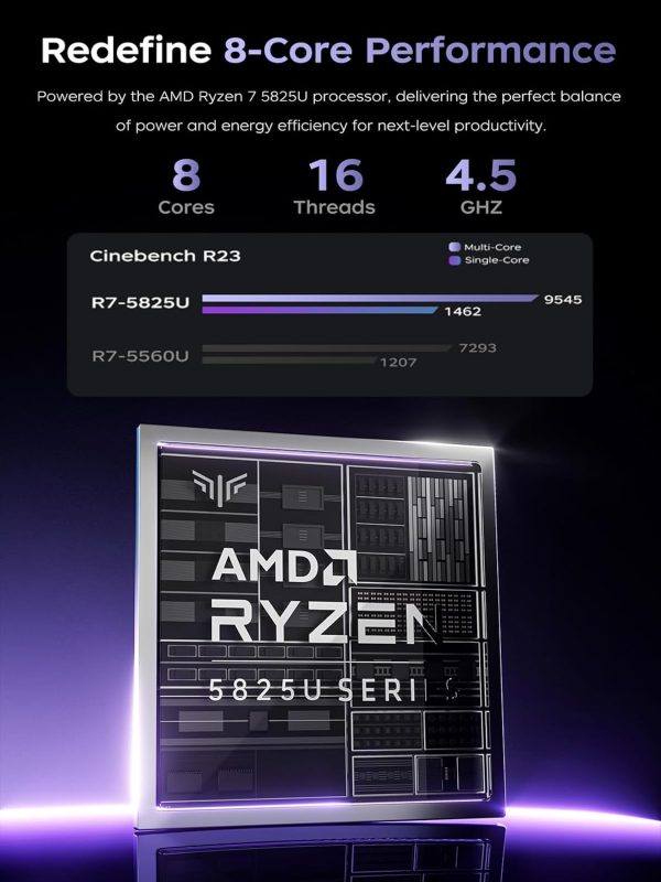 Oferta Relámpagp (Descuento -40% en Amazon)  -KAIGERR Portátil ligero para juegos, 1TB NVMe SSD 16GB RAM computadora portátil con AMD Ryzen 7 5825U (8C/16T, hasta 4.5GHz), portátil Windows 11 de 15.6 pulgadas, gráficos Radeon RX Vega 8, WiFi 6 para creatividad y negocios