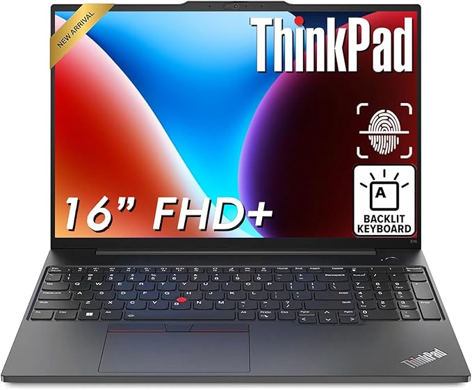 ThinkPad E16 Gen 1 • Computadora portátil empresarial FHD+ de 16 pulgadas • Intel 10-Core i5-1335U (Beat i7-1255U) • 16 GB de RAM • SSD de 512 GB • Lector de huellas dactilares • Teclado